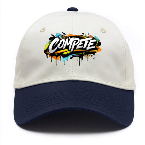 Bold typography design - COMPETE - competitive spirit, love the game - Two Tone Cap