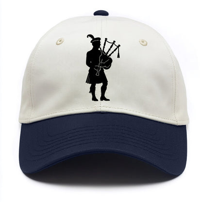 Bagpiper in traditional stance - Two Tone Cap - Navy