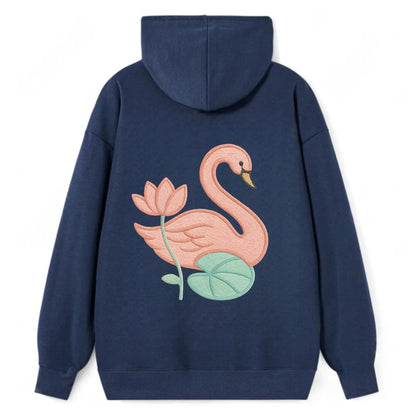Coral Swan - Classic Pullover Hoodie - Navy