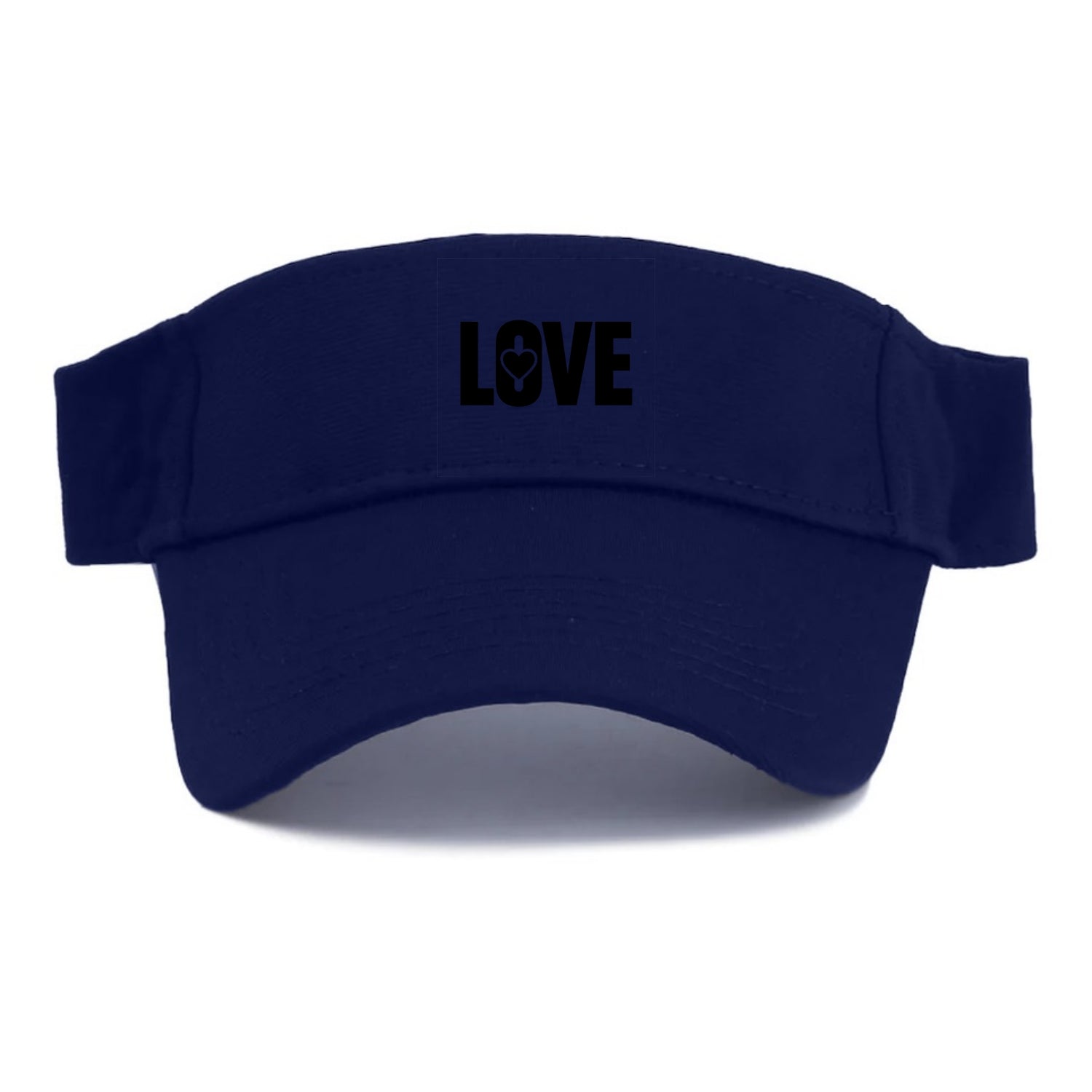 Bold typography design - "LOVE" - universal connection, heart centered - Visor - Navy