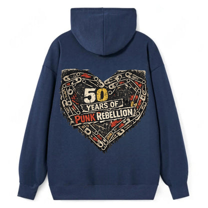 SAFETY PIN LOVE | Heart made of safety pins | Punk romance | DIY jewelry - Classic Pullover Hoodie - Navy