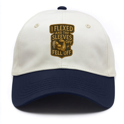 I Flexed and The Sleeves Fell Off  - Two Tone Cap - Navy