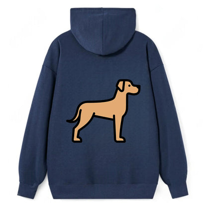 Great Dane - Fawn colored flat side profile - Classic Pullover Hoodie - Navy