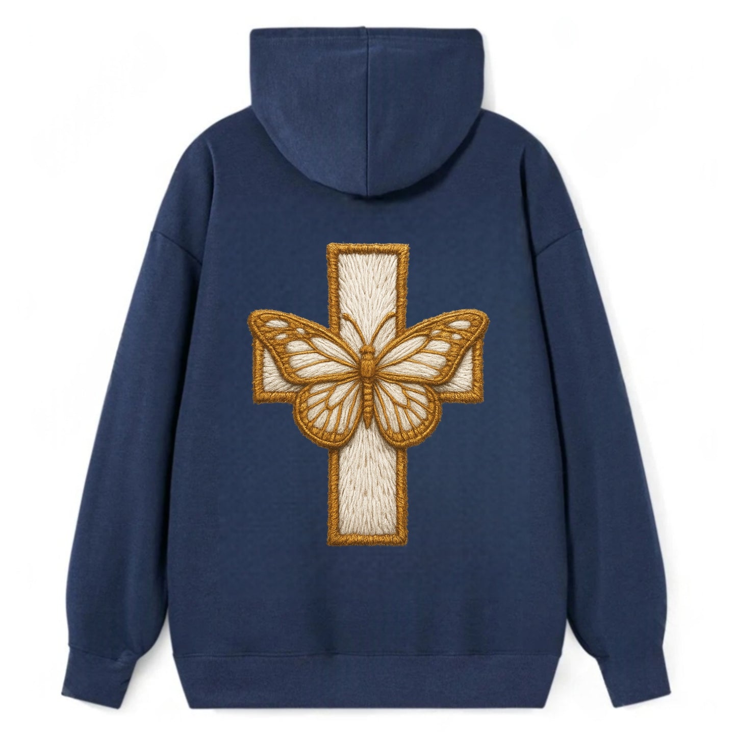 Resurrection Cross  - Classic Pullover Hoodie - Navy