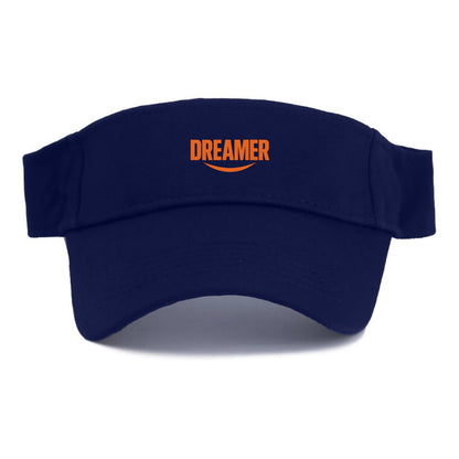 Bold typography design - "DREAMER" - imagination, seeing possibilities - Visor - Navy