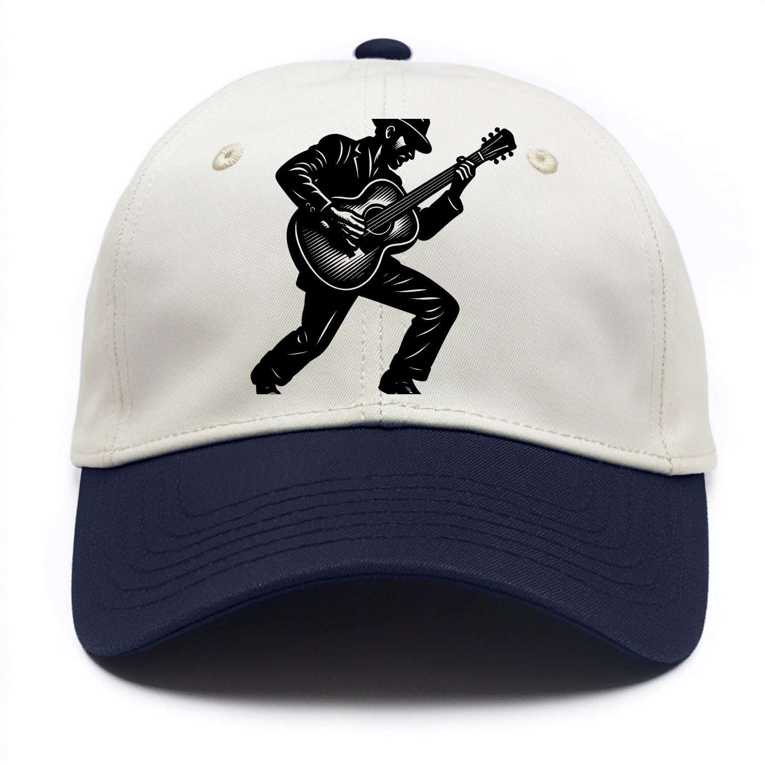 Guitarist playing acoustic guitar - Two Tone Cap - Navy
