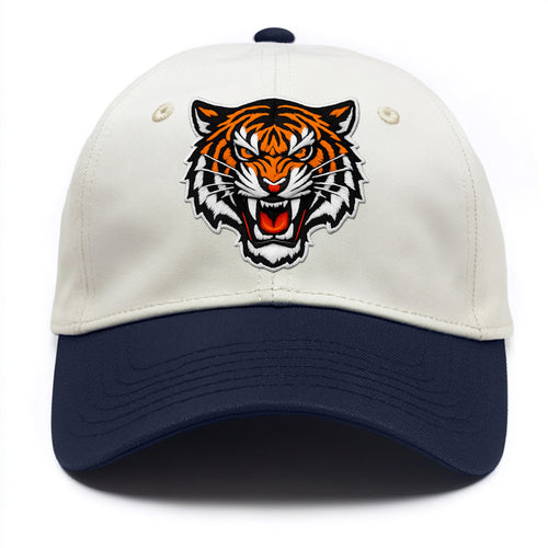 TIGER STRIPES FACE - fierce tiger face in orange, black and white , predator power - Two Tone Cap
