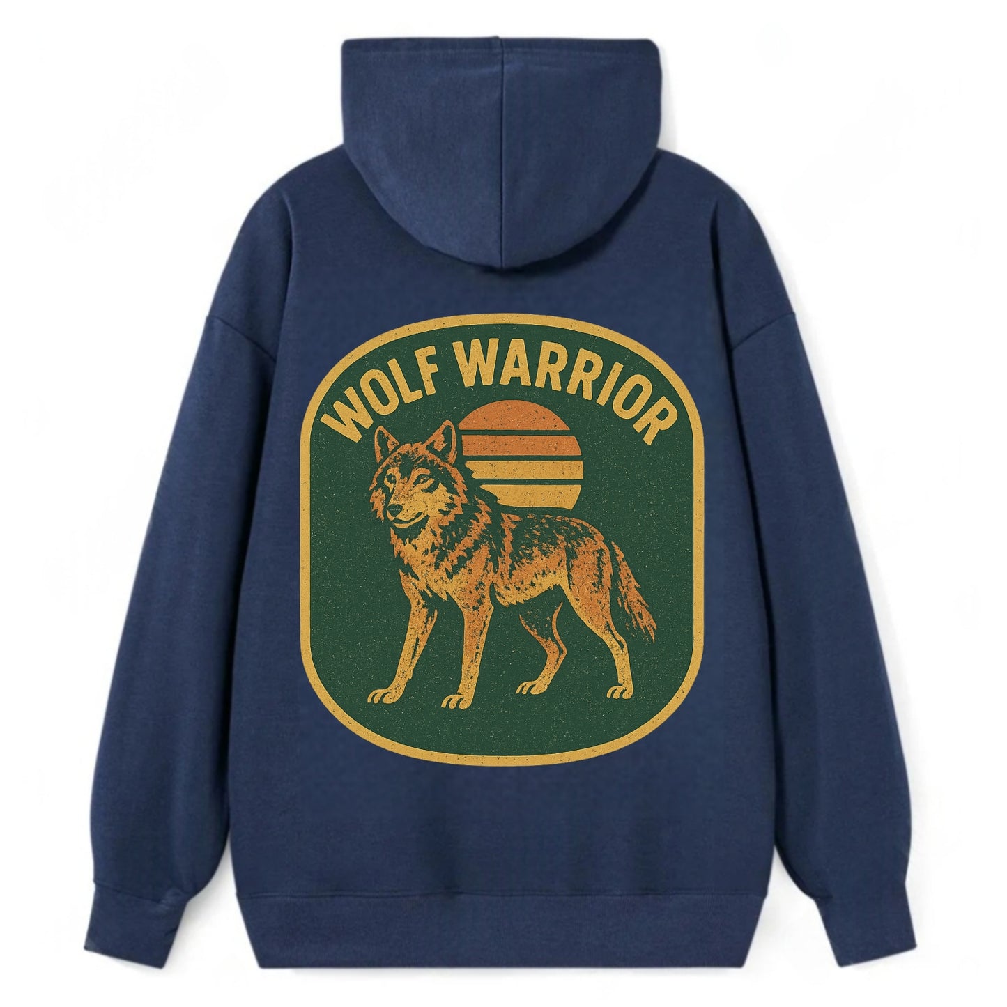 Wolf Warrior  - Classic Pullover Hoodie - Navy