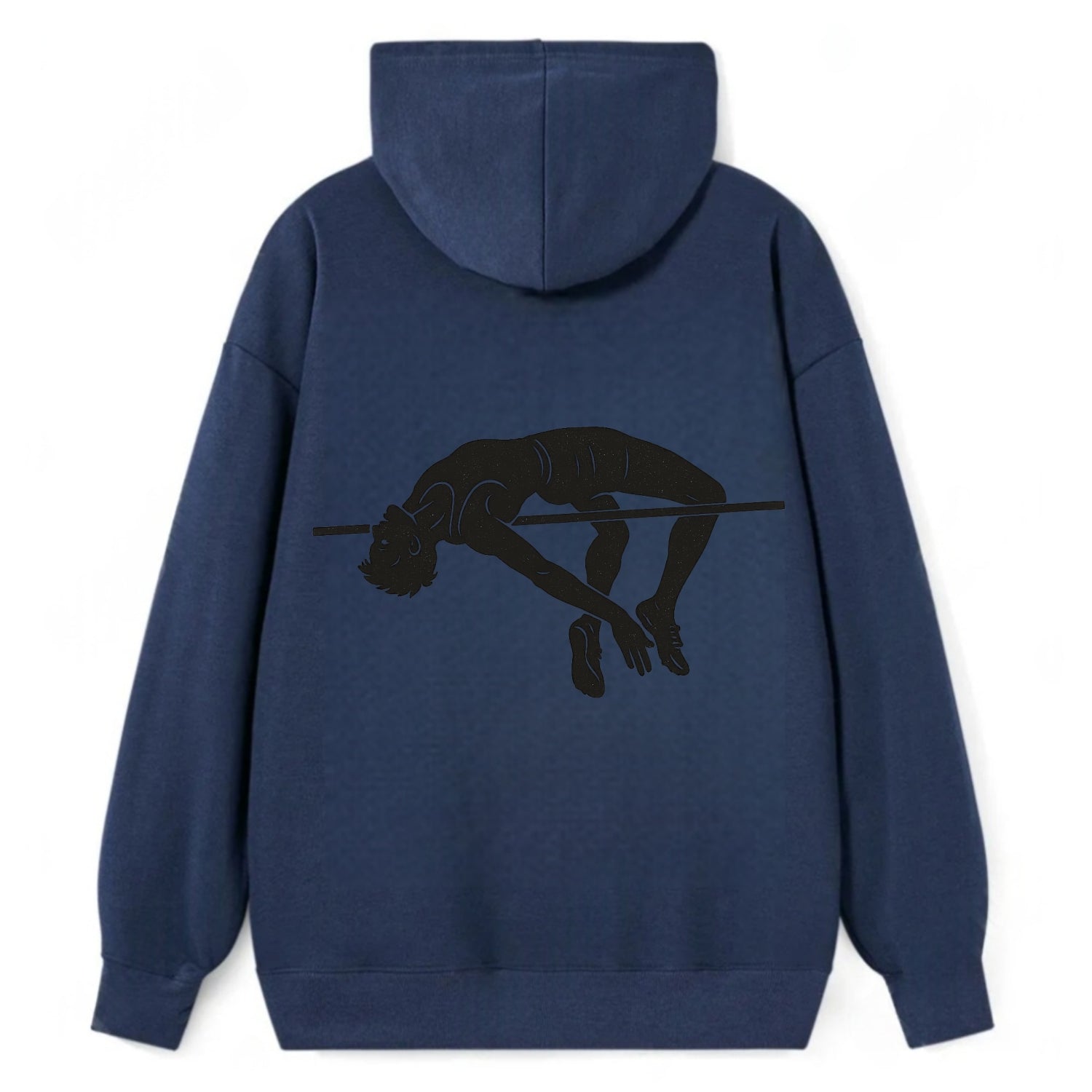 High jumper arching over bar - Classic Pullover Hoodie - Navy
