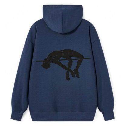 High jumper arching over bar - Classic Pullover Hoodie - Navy