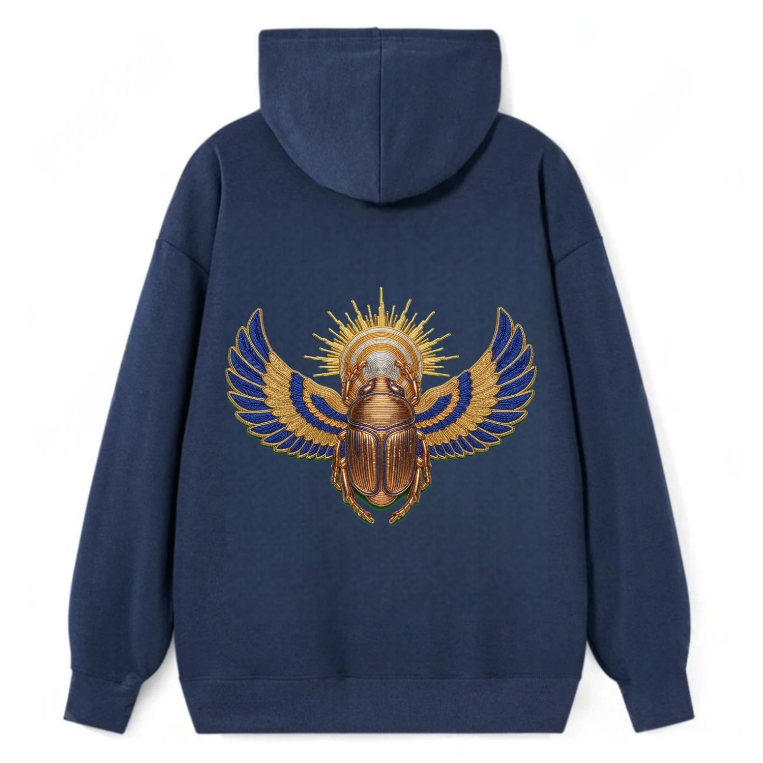Winged Scarab - Classic Pullover Hoodie - Navy