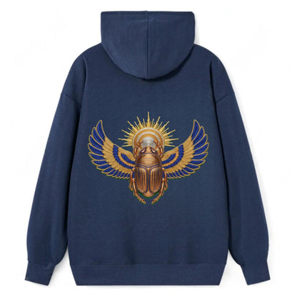 Winged Scarab - Classic Pullover Hoodie - Navy