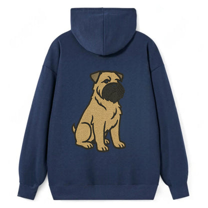 Bouvier des Flandres - Fawn rough coat embroidered design - Classic Pullover Hoodie - Navy