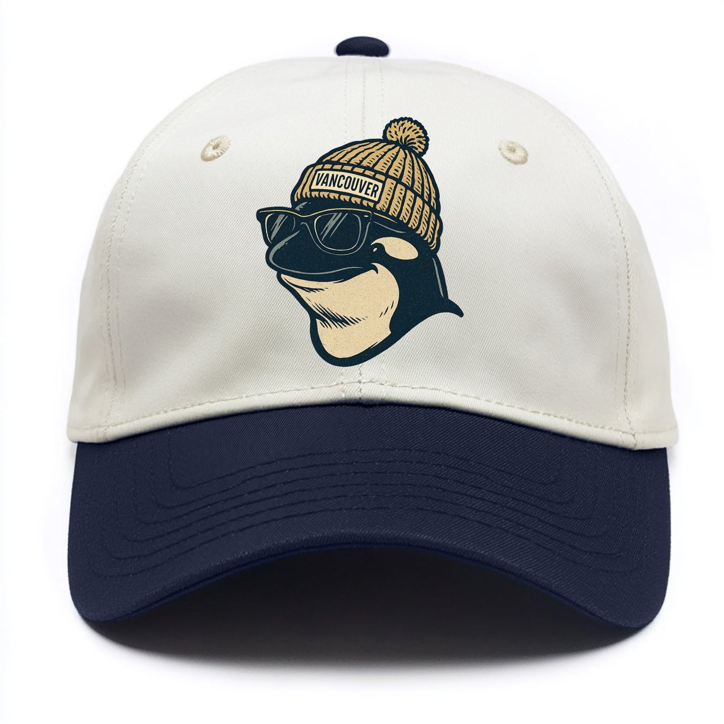 Vancouver Orca wearing Vancouver beanie - Two Tone Cap - Navy