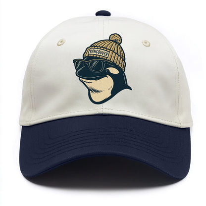 Vancouver Orca wearing Vancouver beanie - Two Tone Cap - Navy