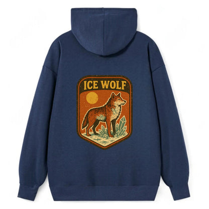 Ice Wolf Crystal  - Classic Pullover Hoodie - Navy