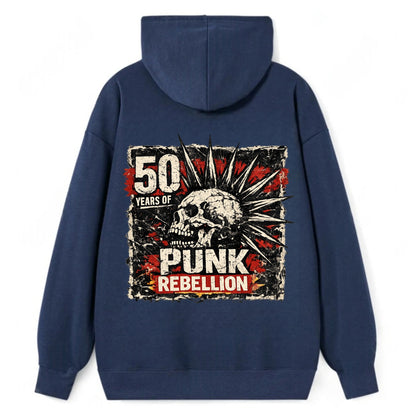 MOHAWK RISING | Spiked hair silhouette | Liberty spikes | Punk identity | - Classic Pullover Hoodie - Navy