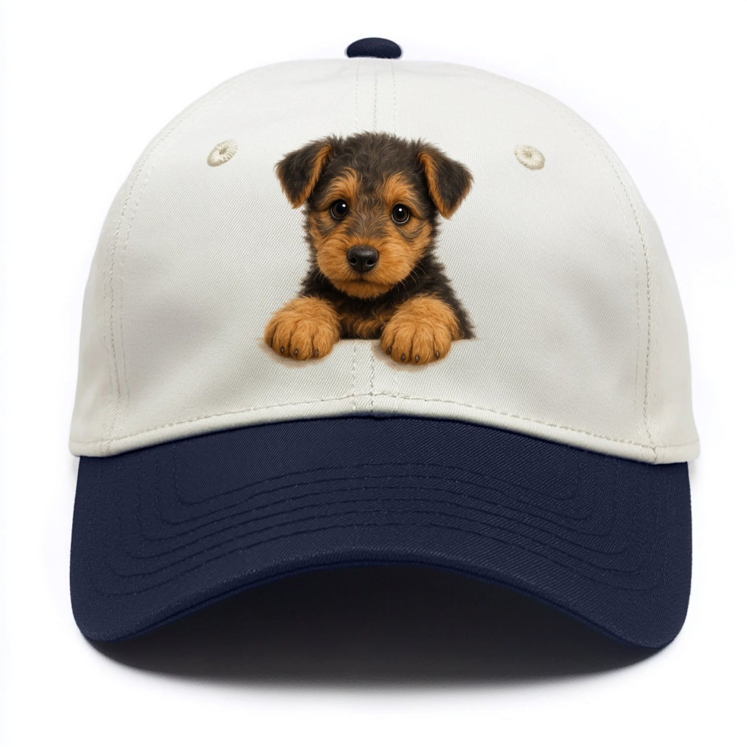 Airedale Terrier  - Two Tone Cap - Navy