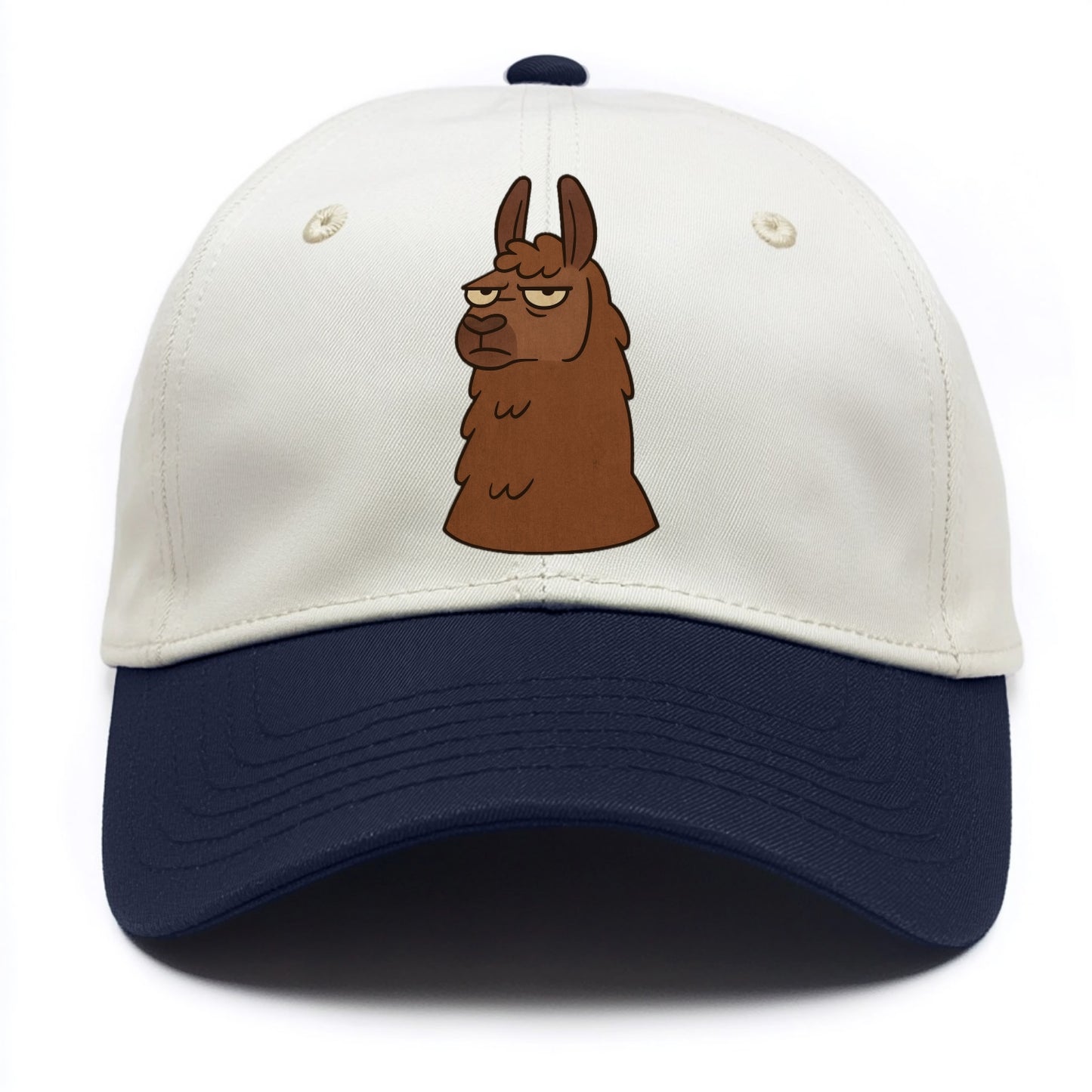 The Llama Judging Silently - Two Tone Cap - Navy
