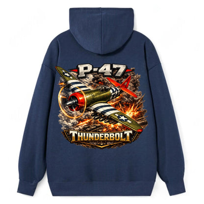 P 47 Thunderbolt - Classic Pullover Hoodie - Navy