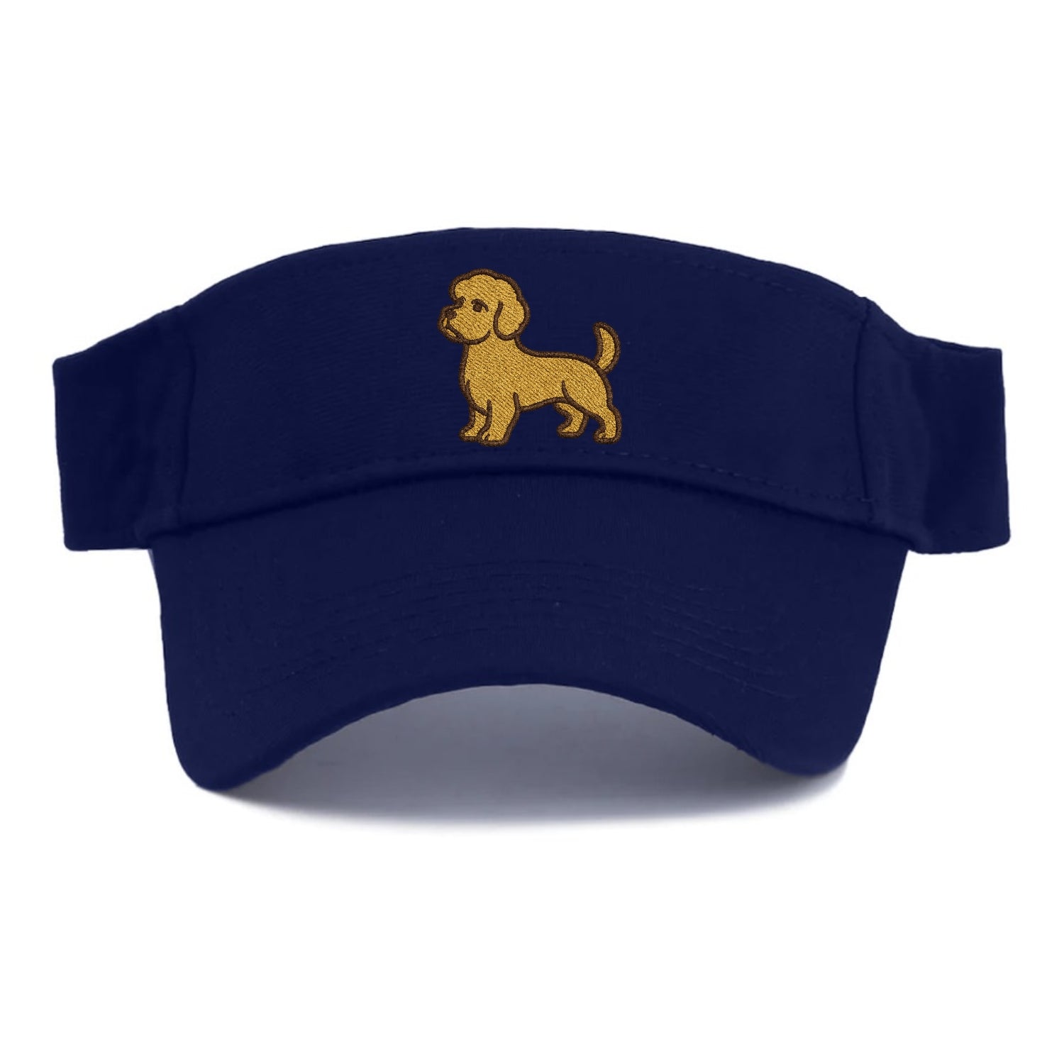 Dandie Dinmont Terrier Mustard Colored Pose Visor - Navy