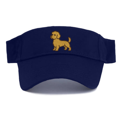 Dandie Dinmont Terrier Mustard Colored Pose Visor - Navy