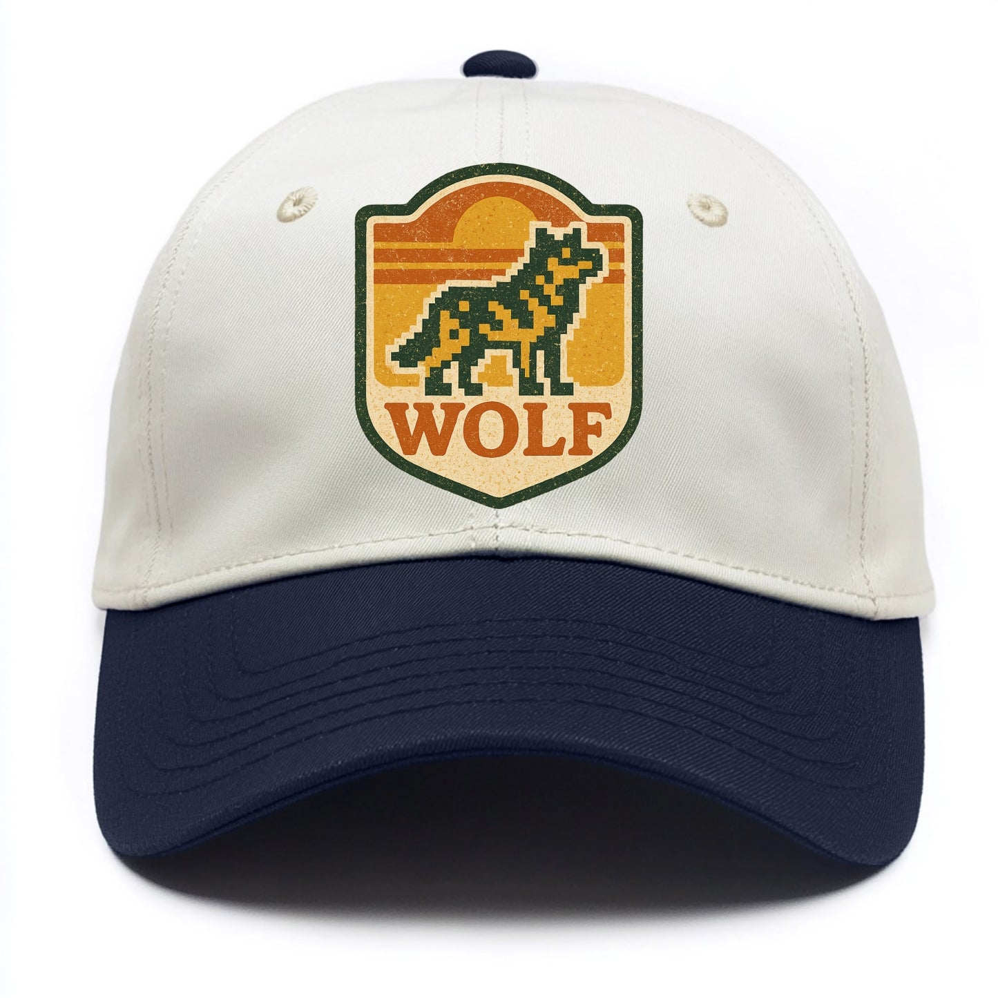 Digital Pixel Wolf  - Two Tone Cap - Navy