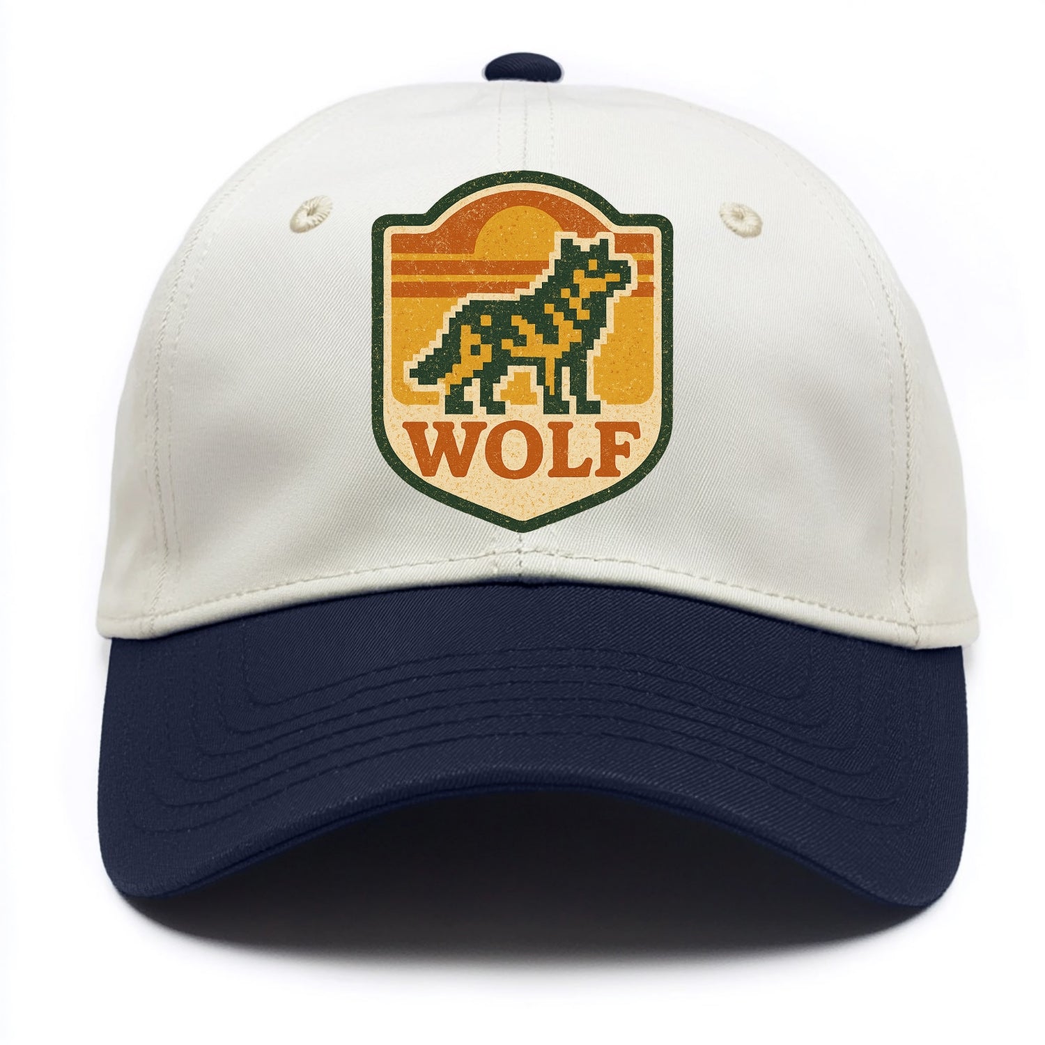 Digital Pixel Wolf  - Two Tone Cap - Navy
