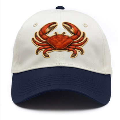 CRAB CLAWS - red crab in scarlet and orange , seafood - Two Tone Cap - Navy