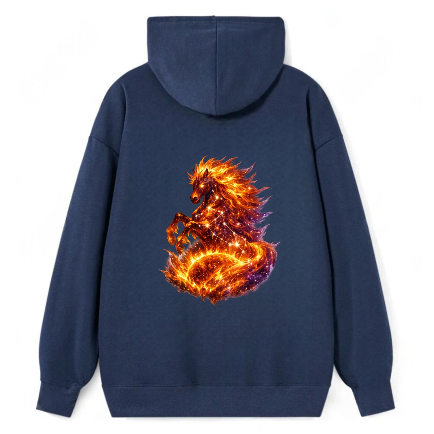 SOLAR FLARE | Horse emerging from the sun | Solar corona mane | Star - Classic Pullover Hoodie - Navy