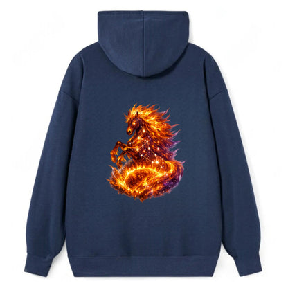 SOLAR FLARE | Horse emerging from the sun | Solar corona mane | Star - Classic Pullover Hoodie - Navy