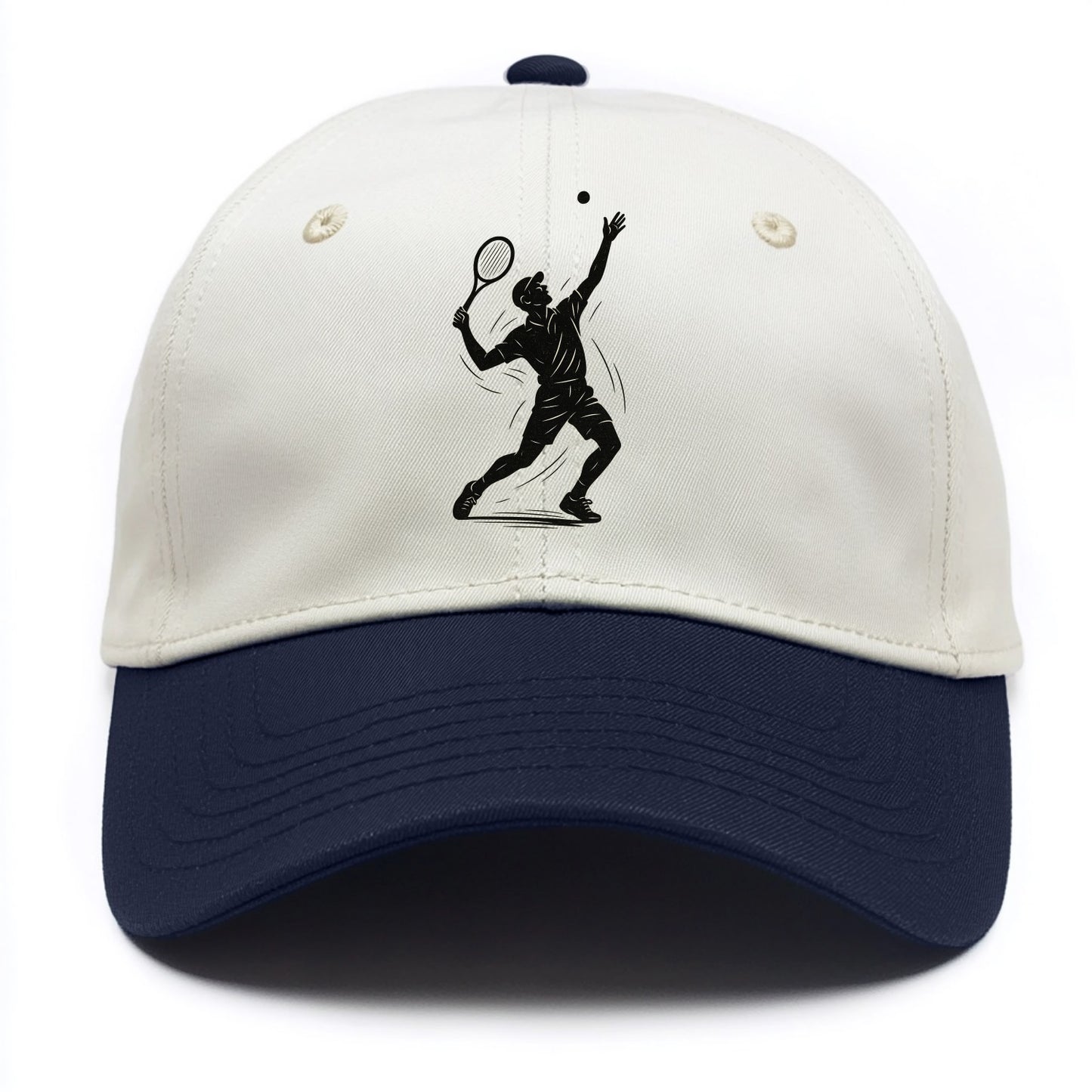 Tennis player serving with powerful form - Two Tone Cap - Navy