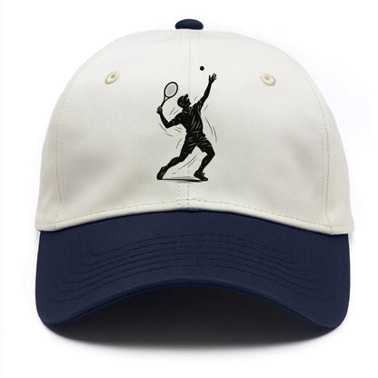 Tennis player serving with powerful form - Two Tone Cap - Navy