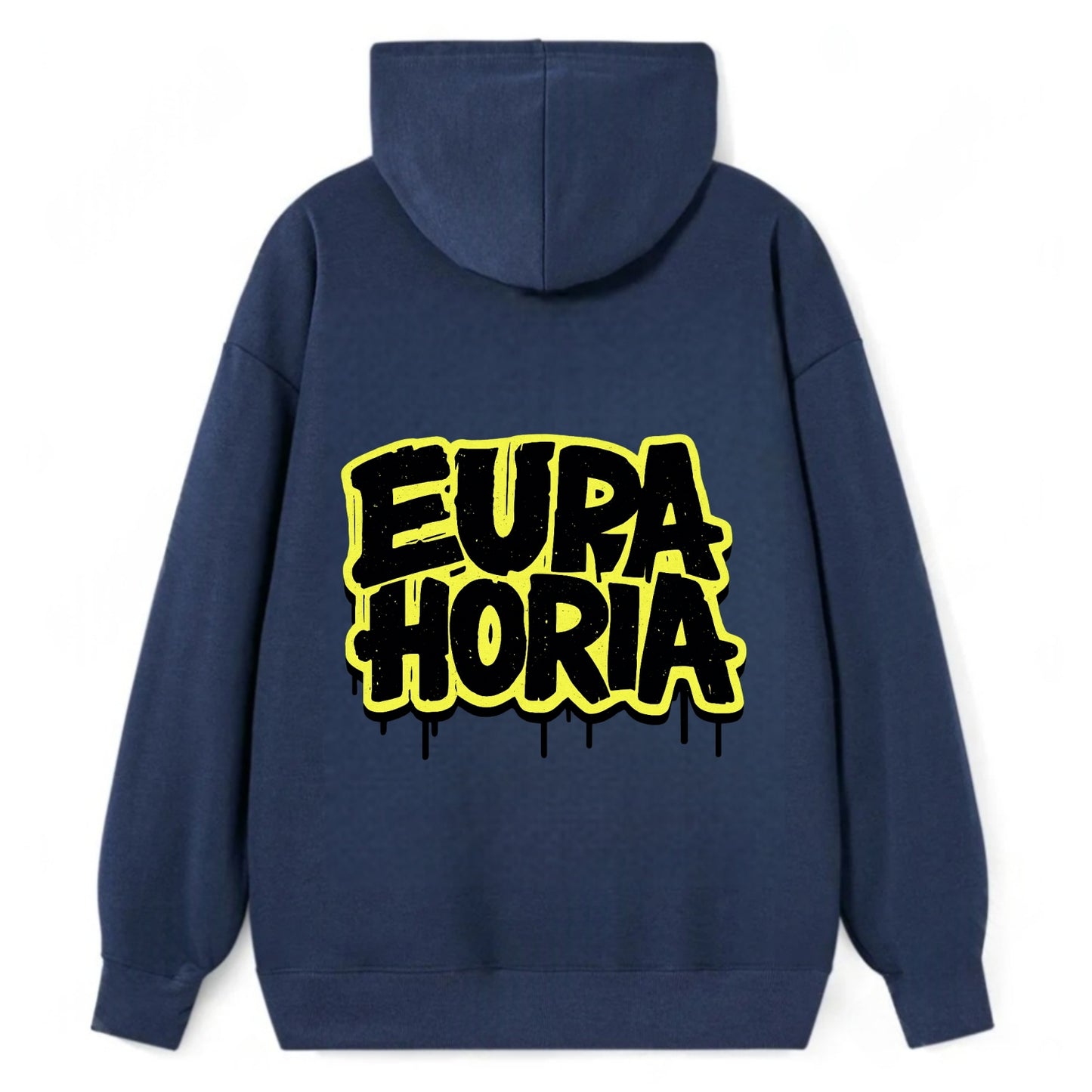 Bold typography design - "EUPHORIA" - intense happiness, ecstasy - Classic Pullover Hoodie - Navy