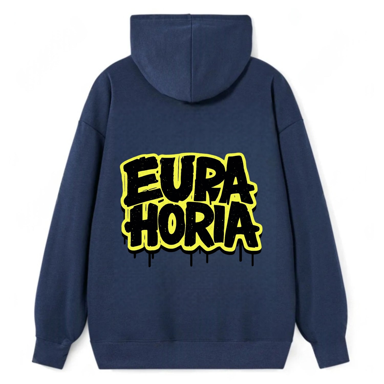 Bold typography design - "EUPHORIA" - intense happiness, ecstasy - Classic Pullover Hoodie - Navy
