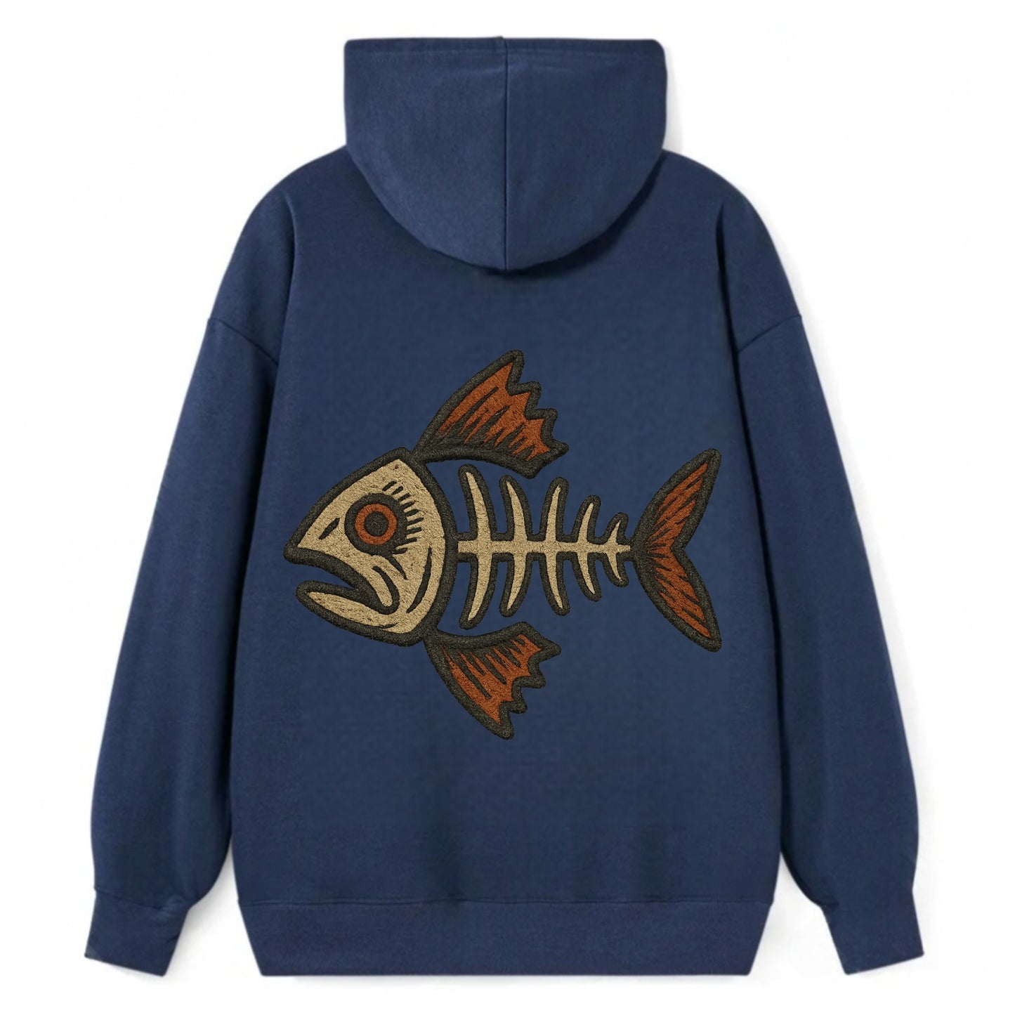 Fish Skeleton  - Classic Pullover Hoodie - Navy