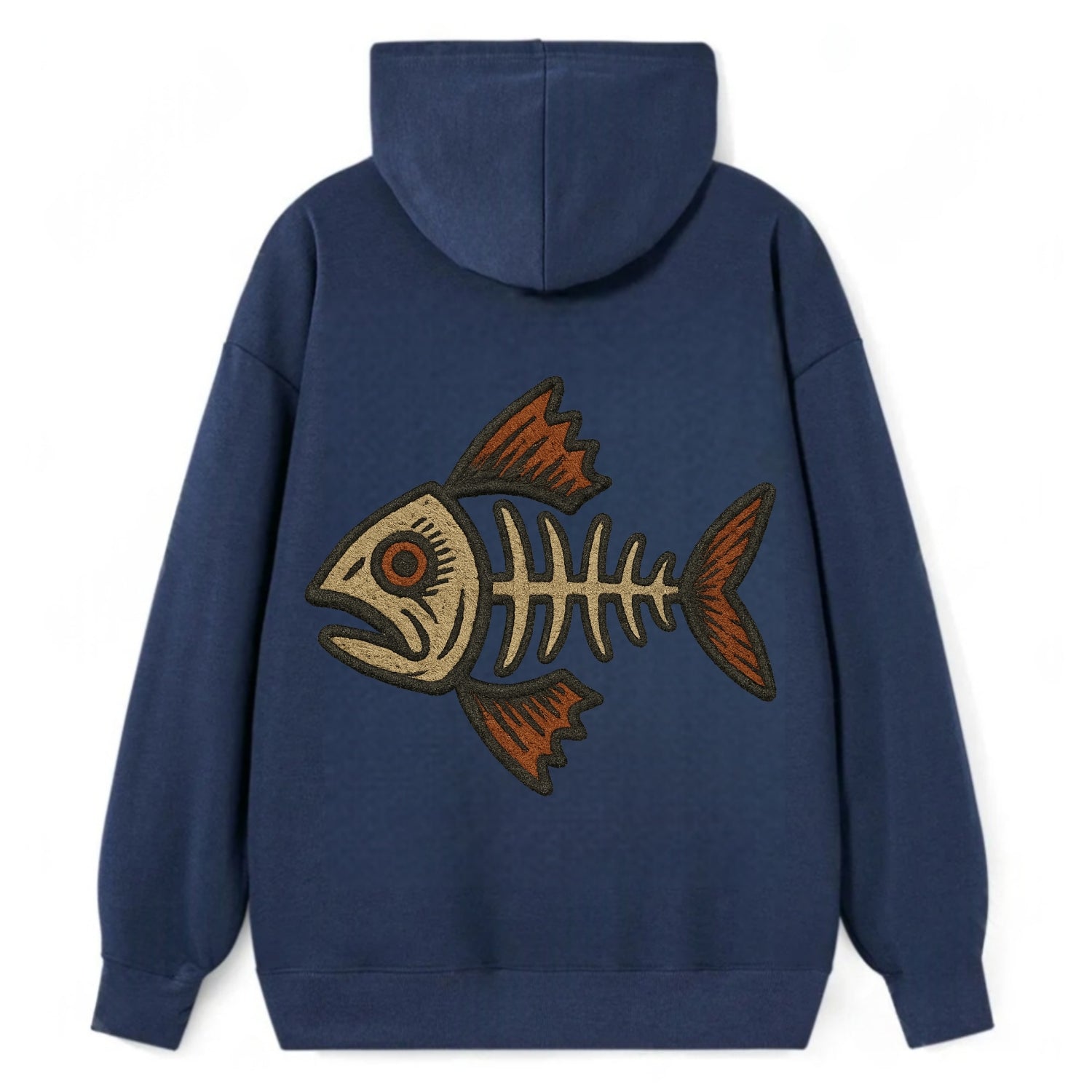 Fish Skeleton  - Classic Pullover Hoodie - Navy