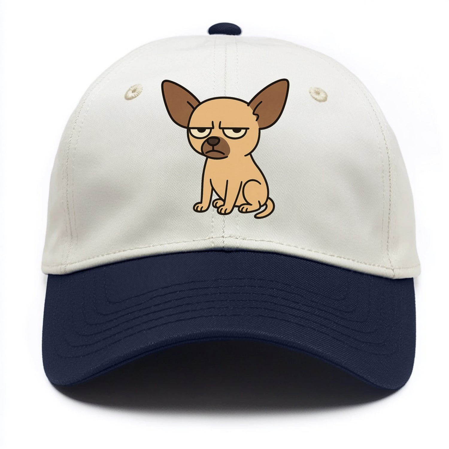 The Chihuahua Judging Silently - Two Tone Cap - Navy
