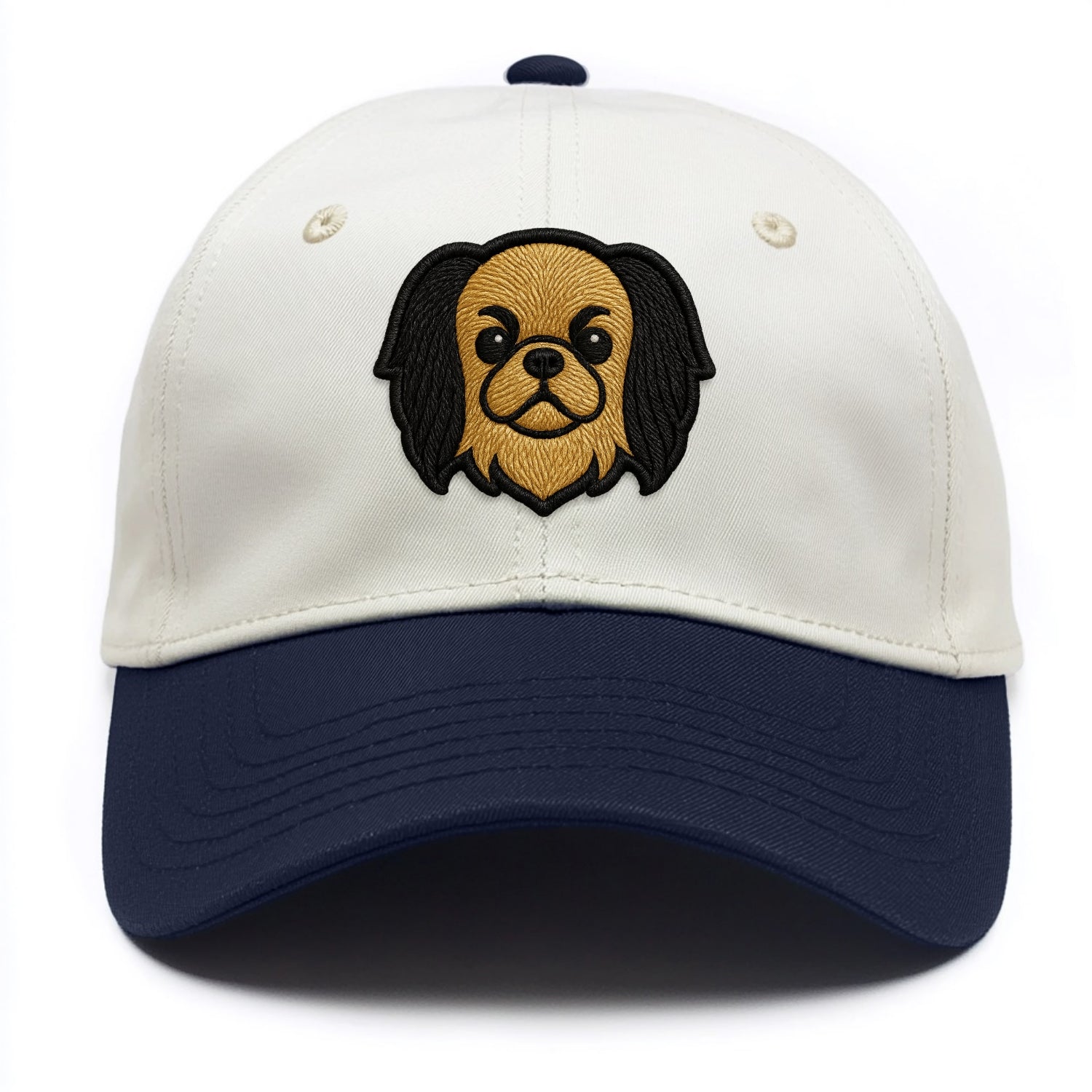 Japanese Chin - Modern flat-face logo wi - Two Tone Cap - Navy