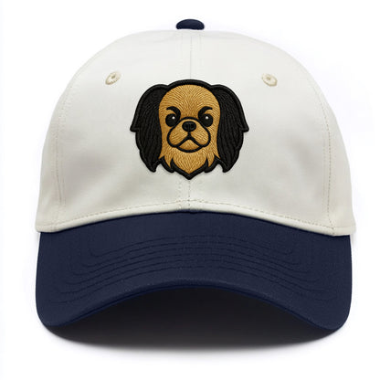 Japanese Chin - Modern flat-face logo wi - Two Tone Cap - Navy