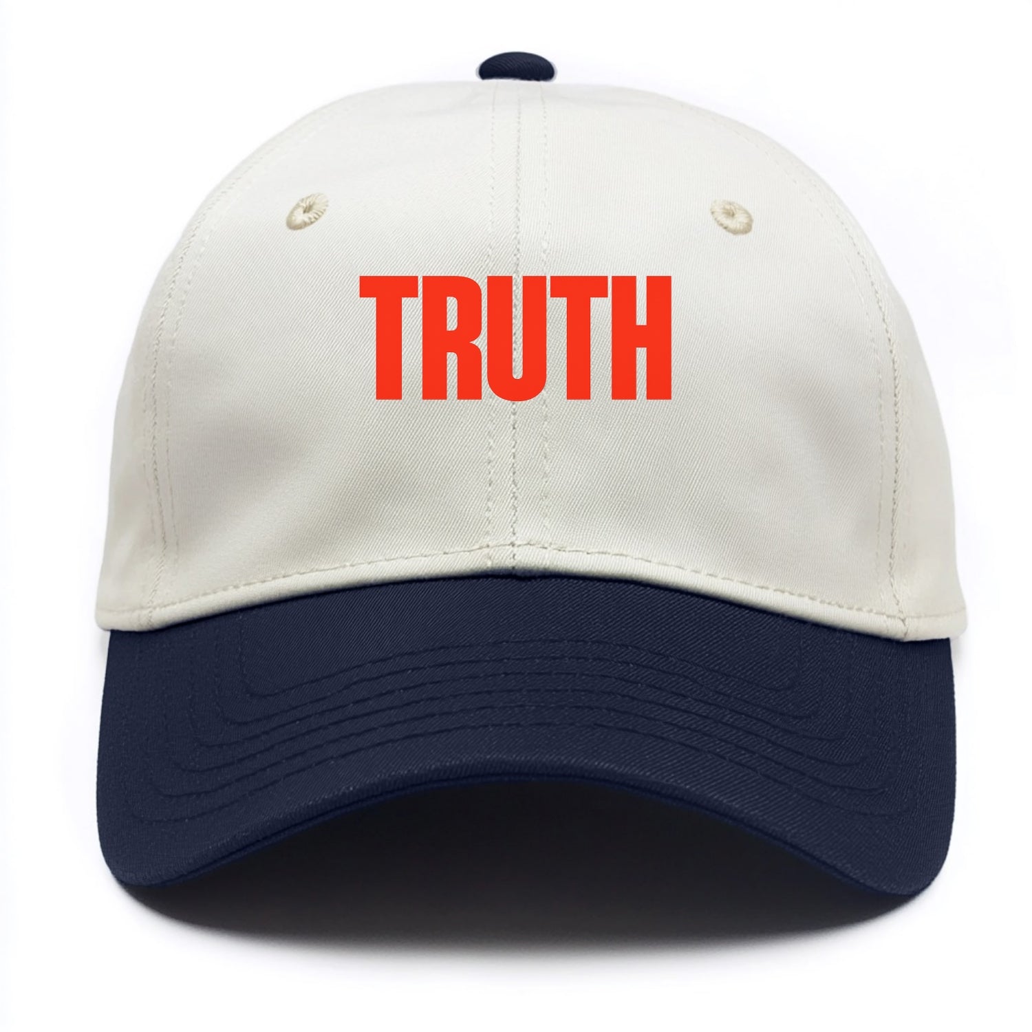 Bold typography design - "TRUTH" - honesty, reality - Two Tone Cap - Navy