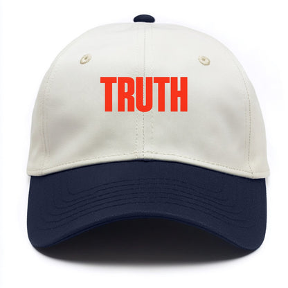 Bold typography design - "TRUTH" - honesty, reality - Two Tone Cap - Navy