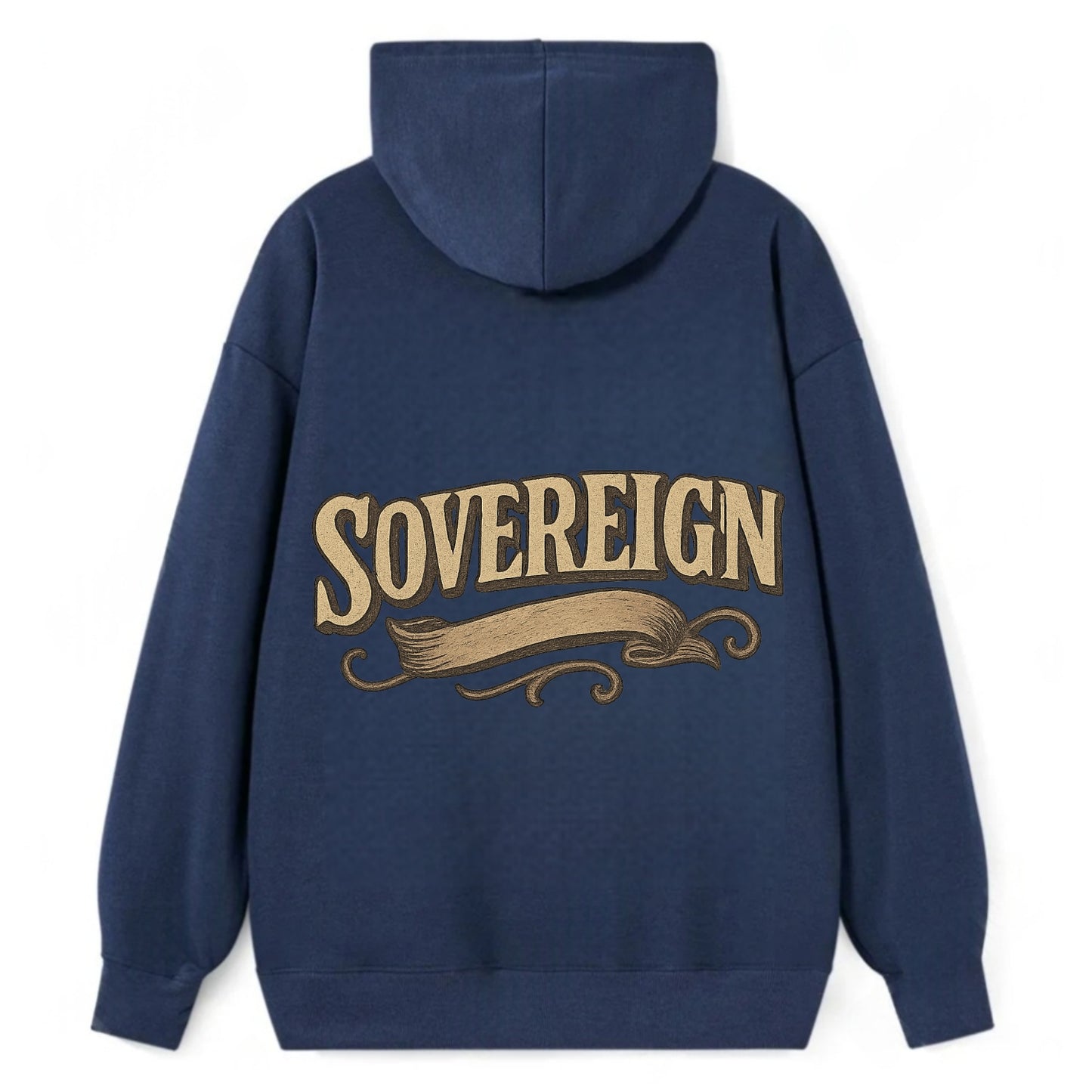 Bold typography design - "SOVEREIGN" - self-ruled, autonomous, in control - Classic Pullover Hoodie - Navy