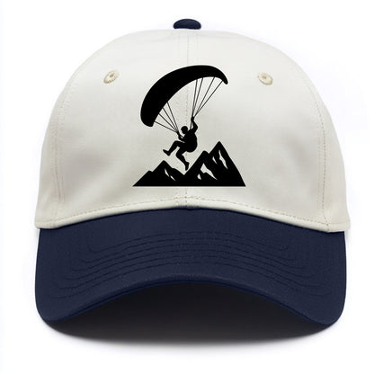 Paraglider soaring over mountain peaks - Two Tone Cap - Navy