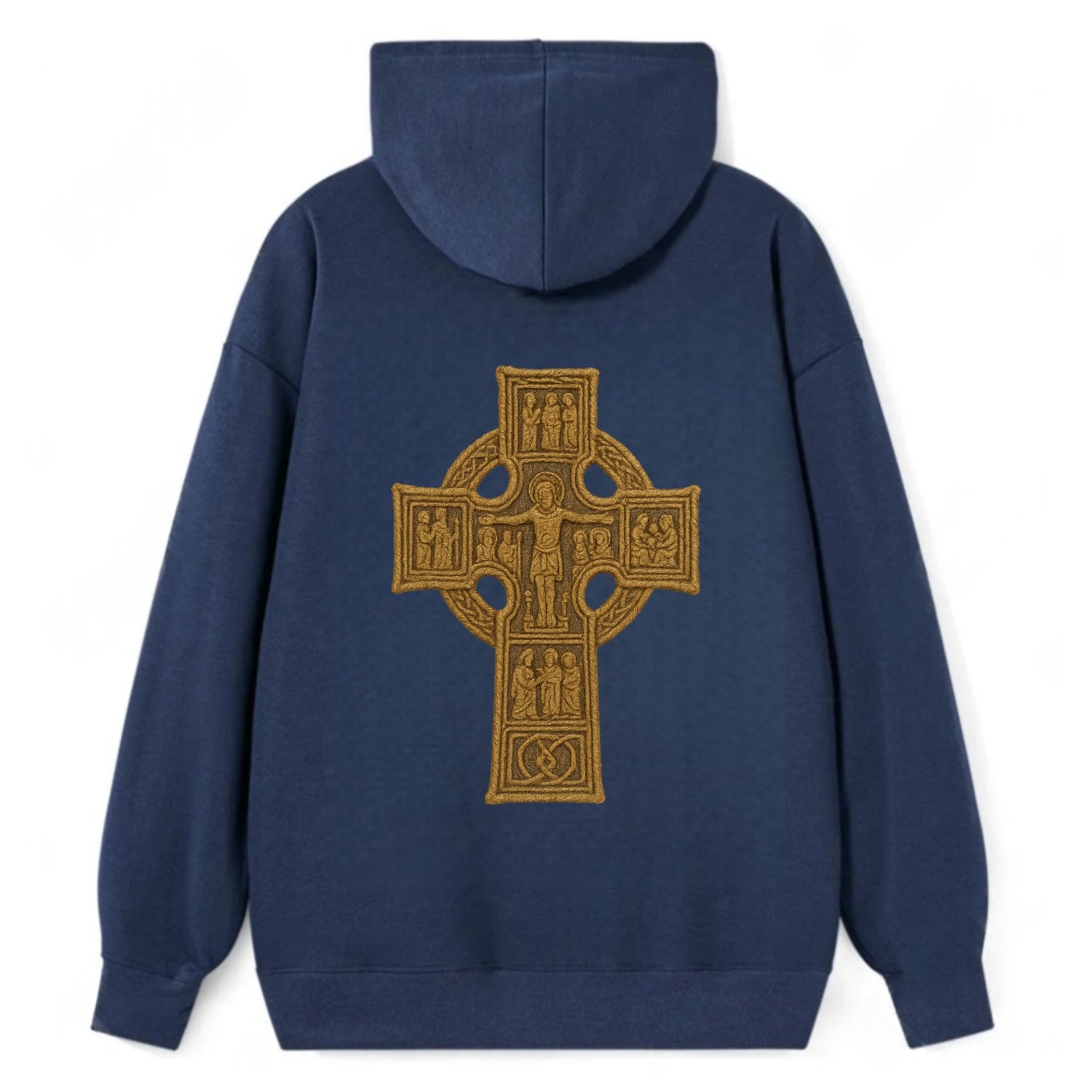 Monasterboice Cross - Classic Pullover Hoodie - Navy