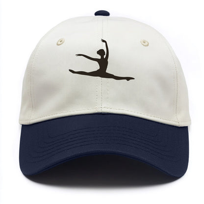Ballet dancer in grand jete leap - Two Tone Cap - Navy