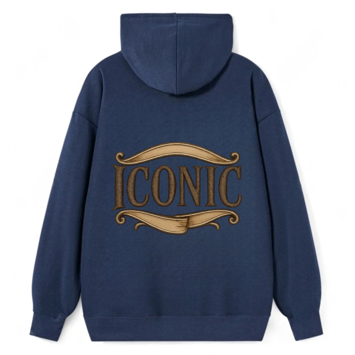 Bold typography design - "ICONIC" - instantly recognizable, trendsetter - Classic Pullover Hoodie - Navy