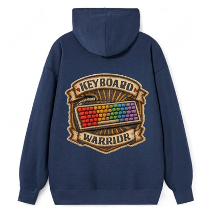 KEYBOARD WARRIOR - mechanical keyboard in RGB rainbow , PC master race - Classic Pullover Hoodie - Navy