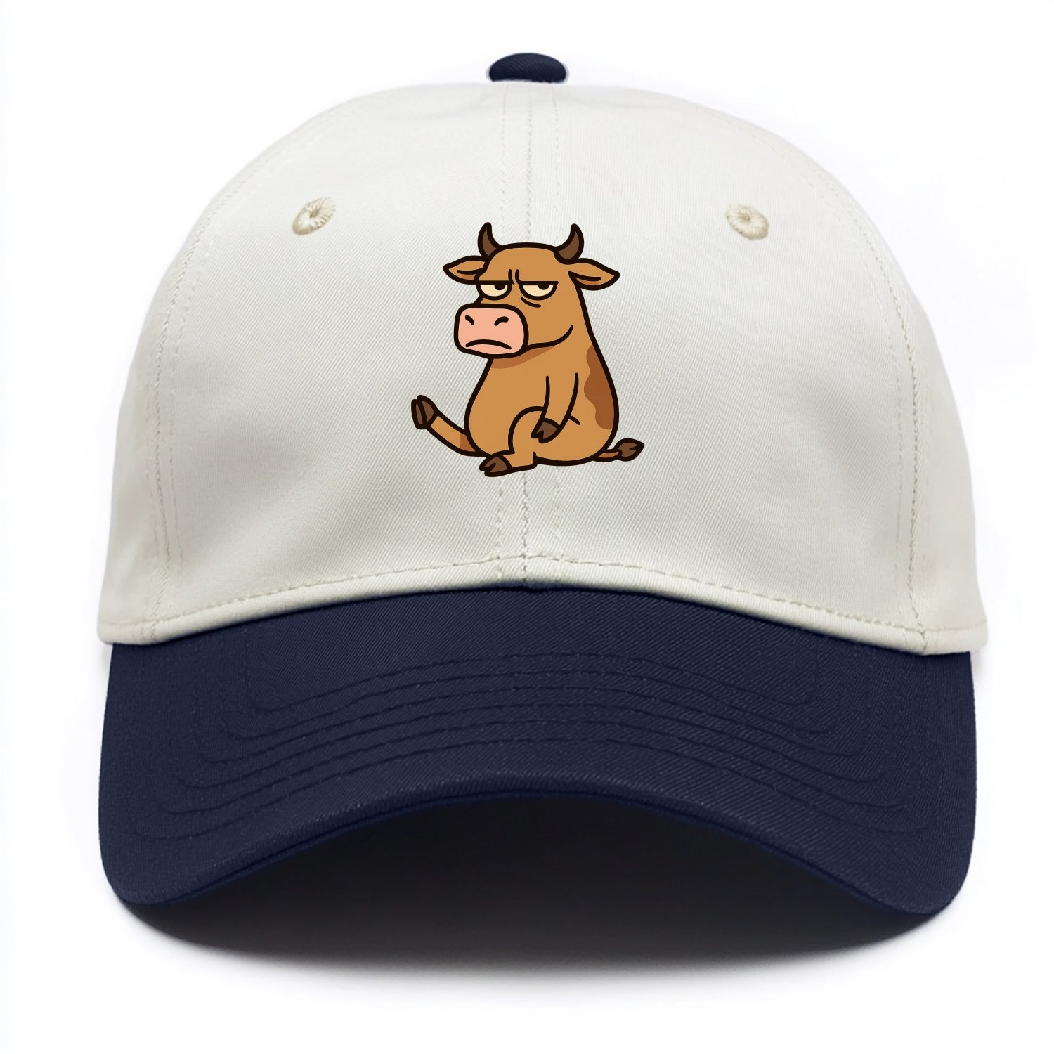 The Cow Judging Silently - Two Tone Cap - Navy