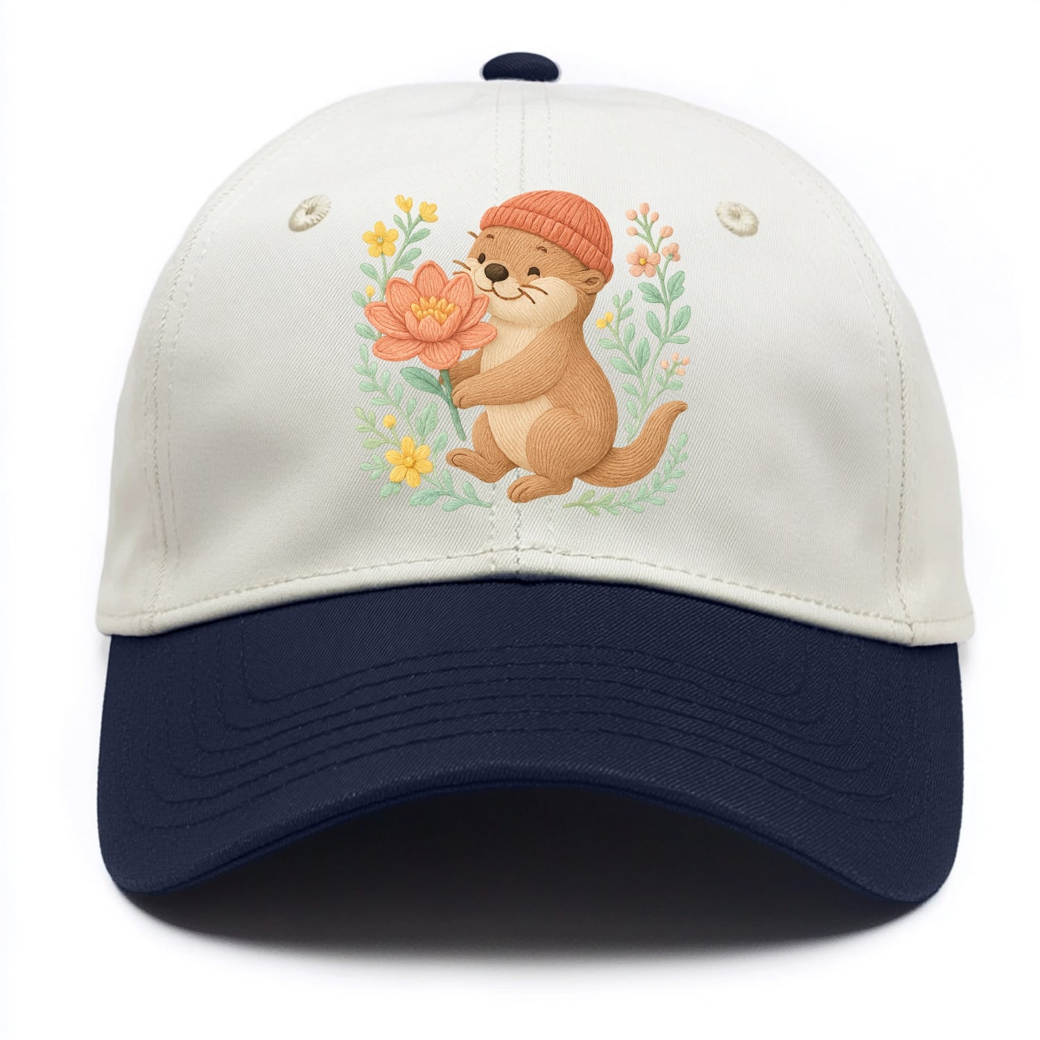 Peach Otter - Two Tone Cap - Navy